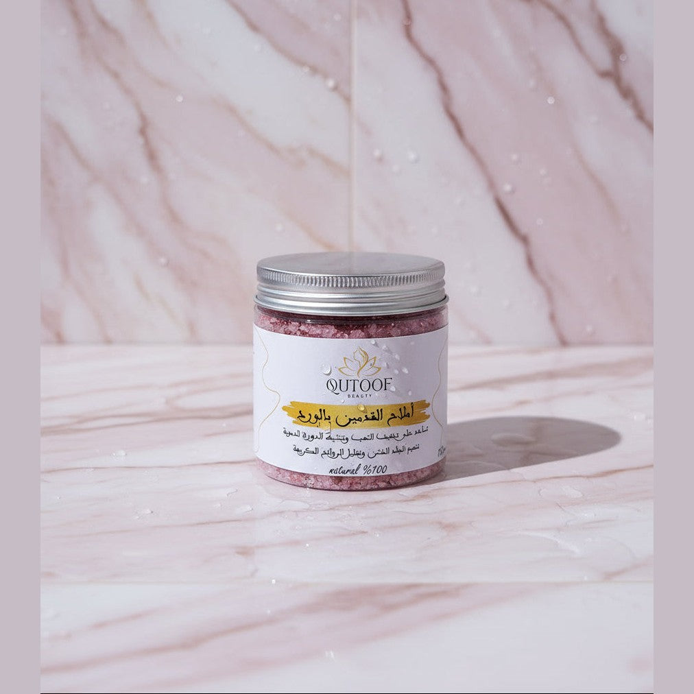 QUTOOF BEAUTEY  Sels de Bain de Pieds Relaxants à la Rose - 200g